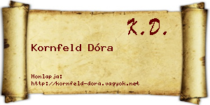 Kornfeld Dóra névjegykártya